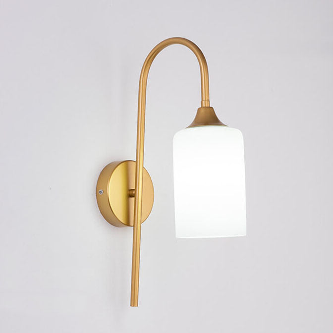 Glass Shade Bending Arm 1-Light Wall Sconce Lamp