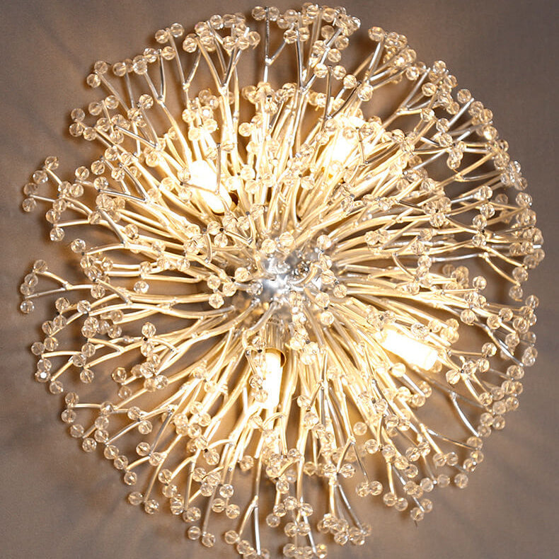 Luxury Crystal Dandelion Aluminum 4-Light Wall Sconce Lamp