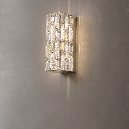 Rectangle Stainless Steel Crystal LED Wall Sconce Lamp