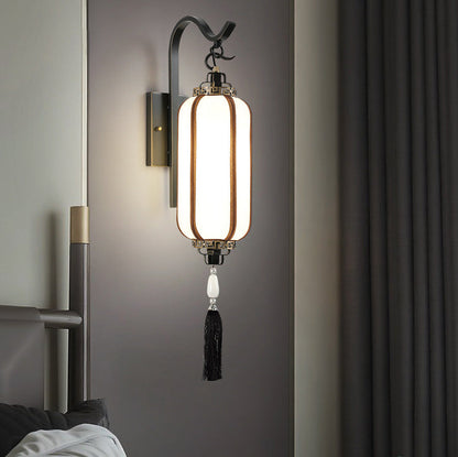 Chinese Copper Lantern Design 1-Light Wall Sconce Lamp