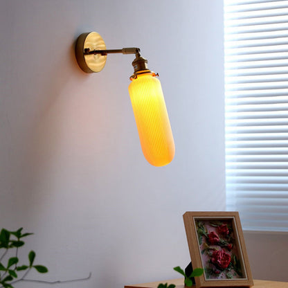 Japanese Semicircular Strip Ball 1-Light Wall Sconce Lamp