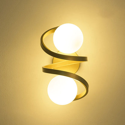 Minimalist Round Ball Iron Glass 2-Light Wall Sconce Lamp