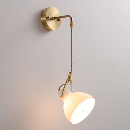 European All Brass Glass 1-Light Wall Sconce Lamp