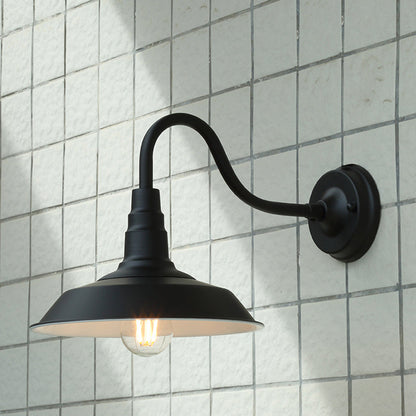 Traditional Iron Round Shade 1-Light Wall Sconce Lamp