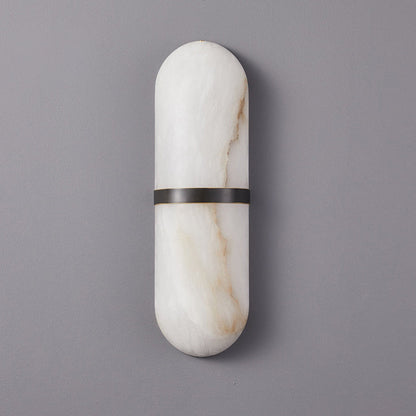 Chinese Marble Copper Cylinder LED Wall Sconce Lamp
