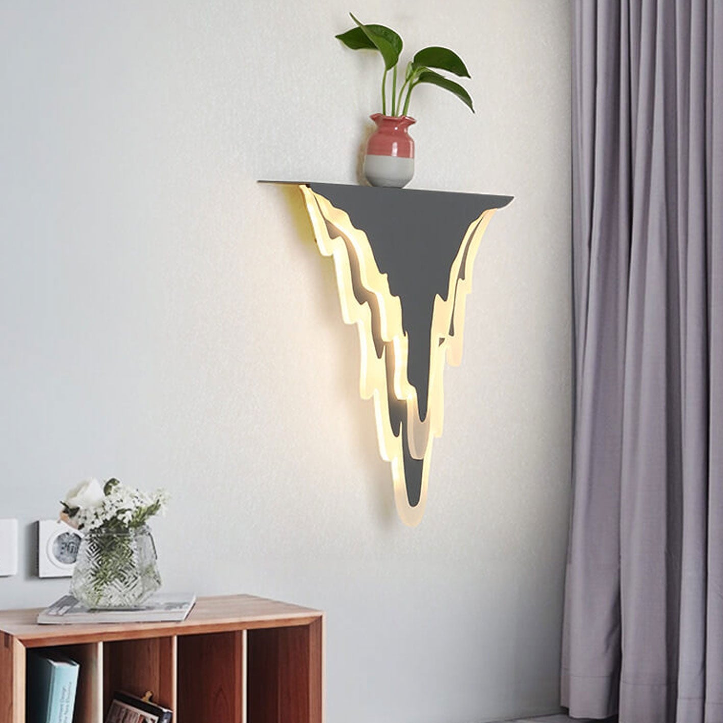 Iron Art Acrylic Irregular Shape Indoor Wall Sconce Lamp