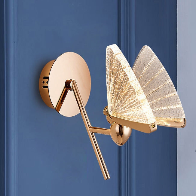 Deco Alloy Butterfly Shape Acrylic LED Wall Sconce Lamp
