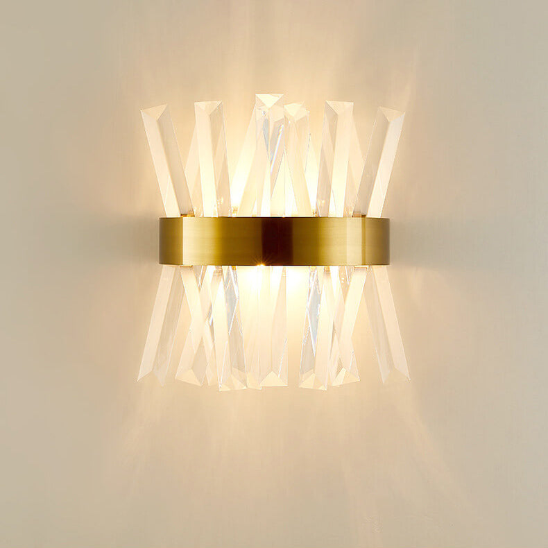 Light Luxury Crystal Strip Design 2-Light Wall Sconce Lamp