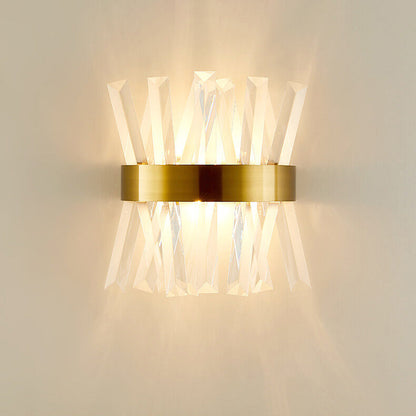 Light Luxury Crystal Strip Design 2-Light Wall Sconce Lamp