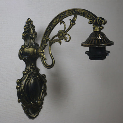 Tiffany Floral Hardware Glass Dome 1-Light Wall Sconce Lamp