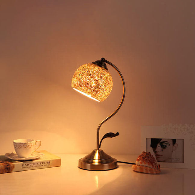 Vintage European Glass Table Lamp