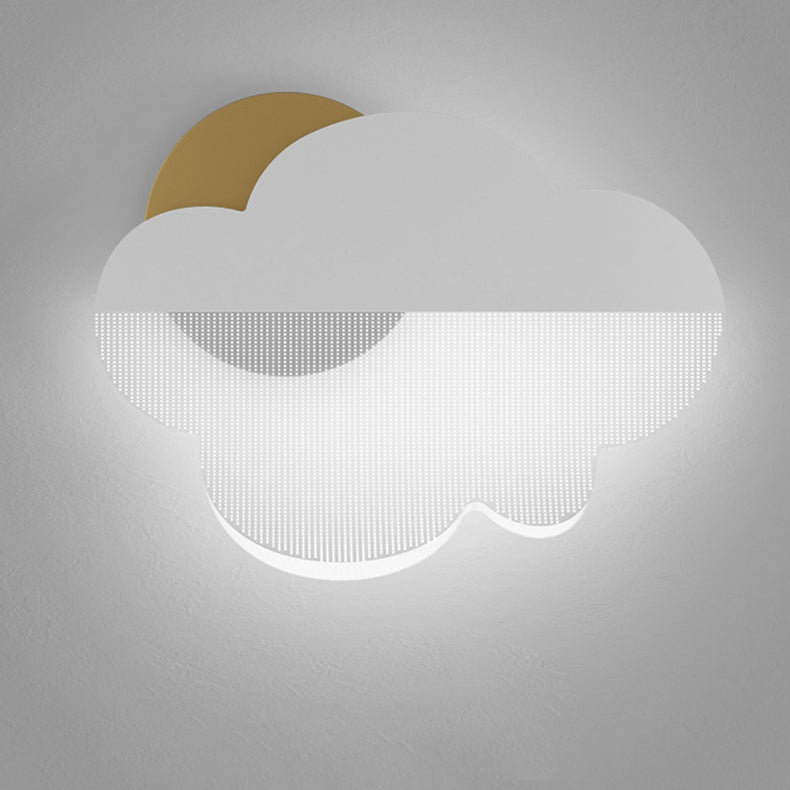 Simplicity Iron Acrylic Cloud Shade LED Wall Sconce Lamp