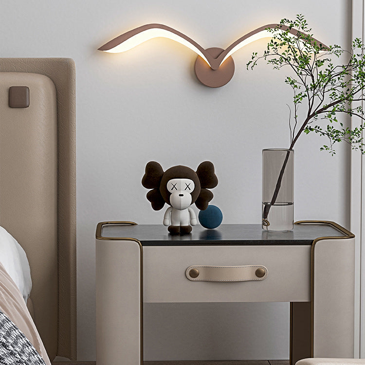Minimalist Iron Acrylic Gull Arch LED Wall Sconce Lamp