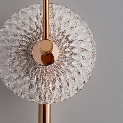 French Water Pattern Glass Round LED Wall Sconce Lamp