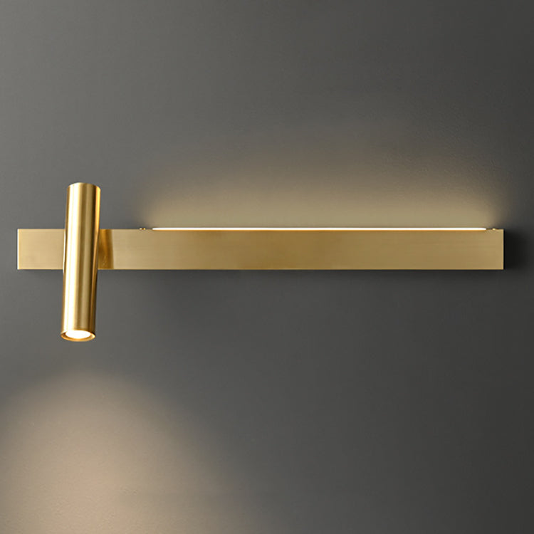 Luxury Rectangle Cylinder Full Copper LED Wall Sconce Lamp