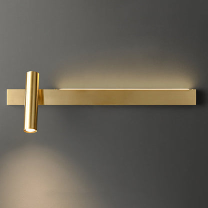 Luxury Rectangle Cylinder Full Copper LED Wall Sconce Lamp