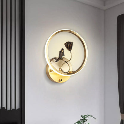 Chinese Lotus Pond Landscape Design LED Wall Sconce Lamp