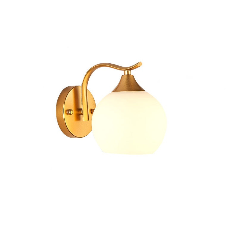 Simplicity Iron Glass Ball 1/2 Light Wall Sconce Lamp