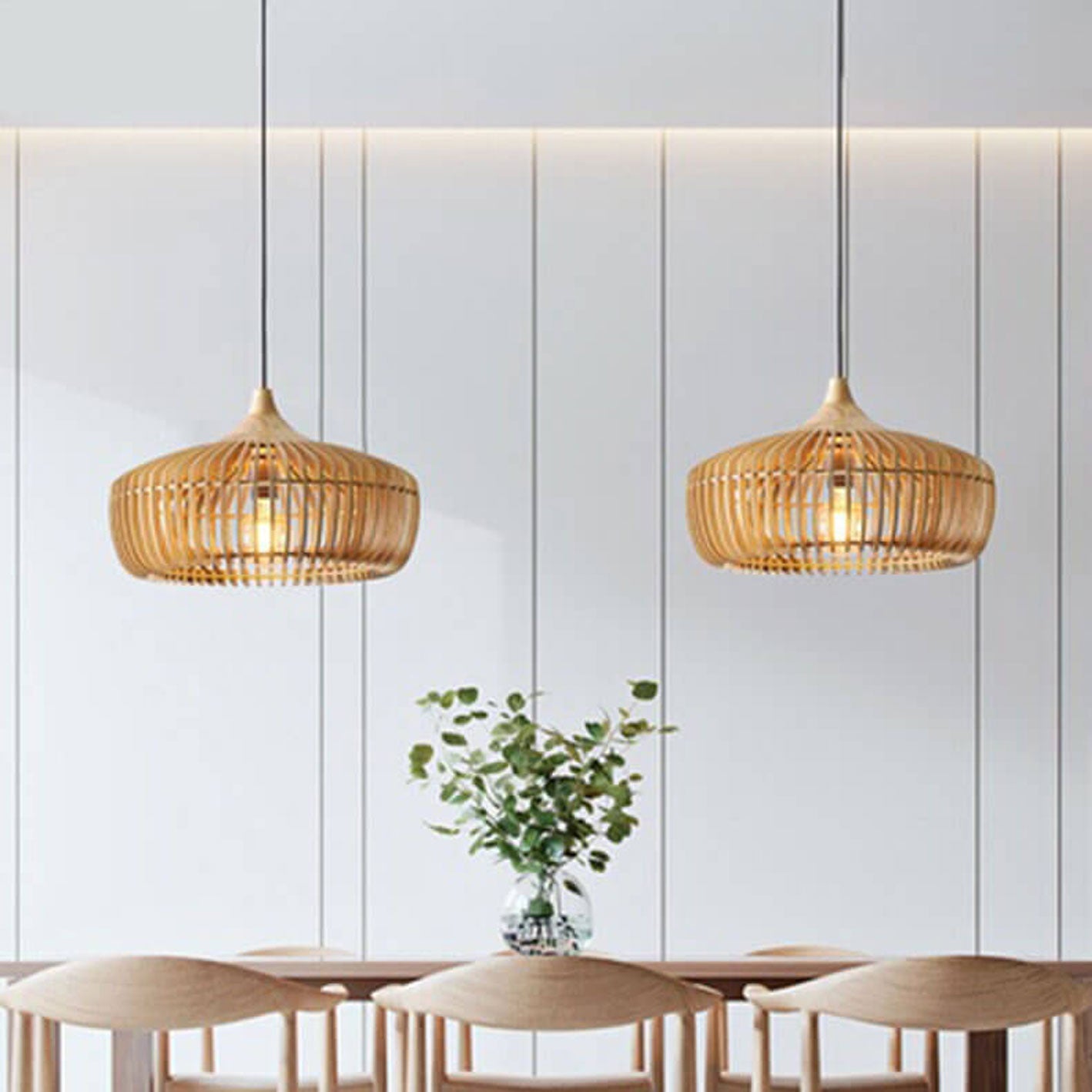 Nordic Vintage Wooden Round Dome Lid  1-Light Pendant Light