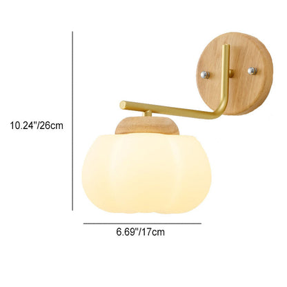 Japanese Wood Cotton PE Shade 1-Light Wall Sconce Lamp