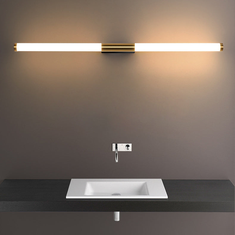 Long Cylinder Rectangle Base Iron PC LED Wall Sconce Lamp