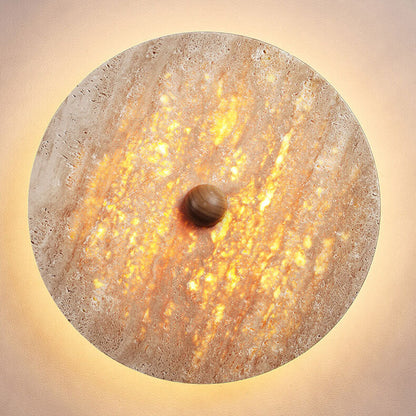 Creative Round Yellow Travertine LED Wall Sconce Lamp