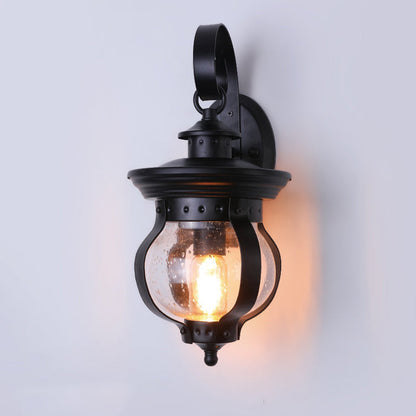 Waterproof Curved Glass Shade LED Outdoor Wall Sconce Lamp
