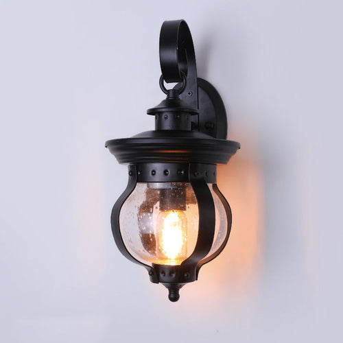Waterproof Curved Glass Shade LED Outdoor Wall Sconce Lamp