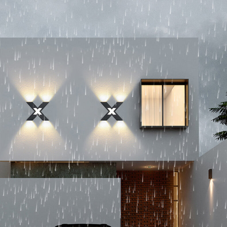 Minimalist Waterproof X-Shape Aluminum LED Wall Sconce Lamp