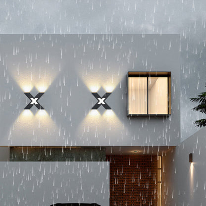 Minimalist Waterproof X-Shape Aluminum LED Wall Sconce Lamp