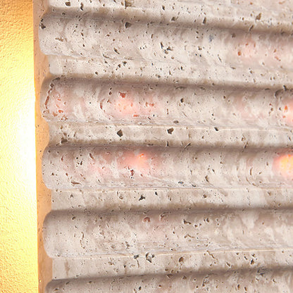 Grille Beige Travertine Rectangle 1-Light Wall Sconce Lamp