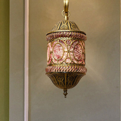 Southeast Style Hollow Iron Pink 1-Light Wall Sconce Lamp