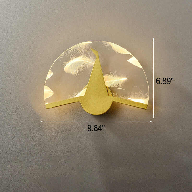 Light Feather Effect Acrylic Geometric LED Wall Sconce Lamp