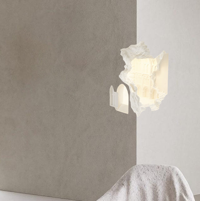 Rectangular Plaster Recessed 1-Light Wall Sconce Lamp