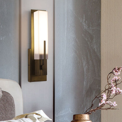 Chinese Iron Frame Cuboid Acrylic LED Wall Sconce Lamp