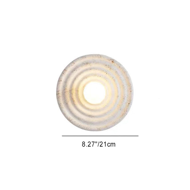 Round Ripple Resin Glass Iron 1-Light Wall Sconce Lamp