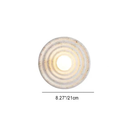 Round Ripple Resin Glass Iron 1-Light Wall Sconce Lamp