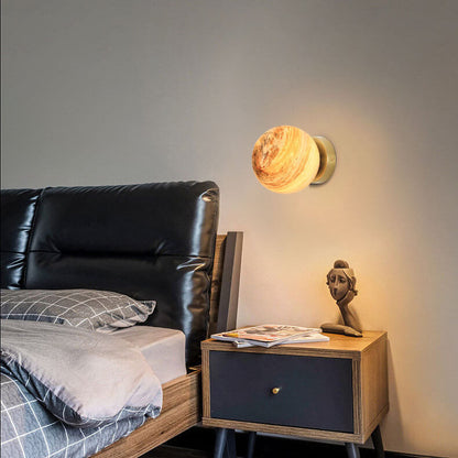 Creative Planet Glass Iron Orb 1-Light Wall Sconce Lamp