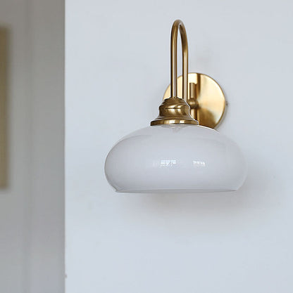 Nordic Round Dome Iron Glass 1-Light Wall Sconce Lamp