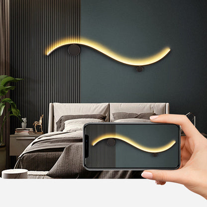 Copper Silicone Line Wave Circle LED Wall Sconce Lamp