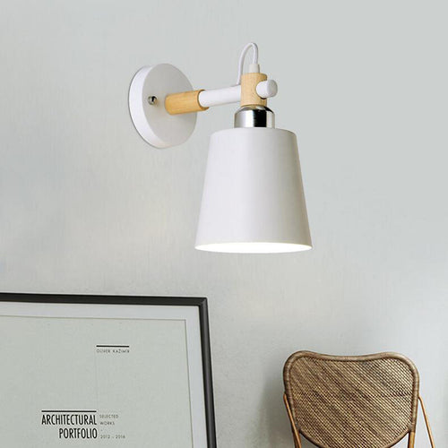 Scandinavian Wooden Iron 1-Light Wall Sconce Lamp