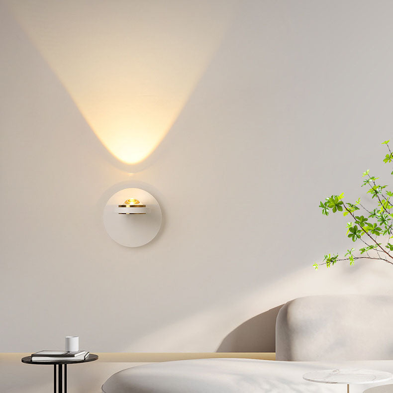 Round Iron Aluminum Rotatable LED Wall Sconce Lamp