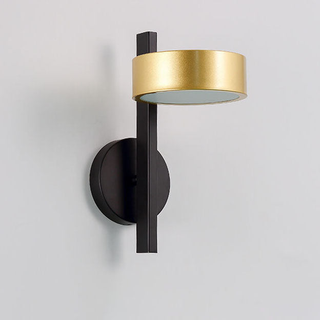 Light Black Gold Iron Round Head LED Wall Sconce Lamp