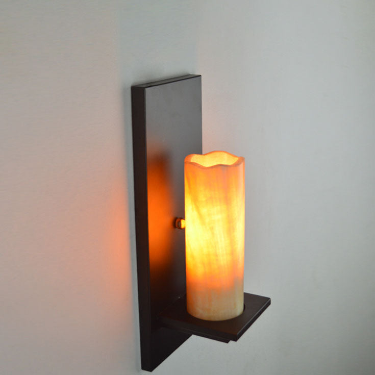 Industrial Vintage Iron Marble 1-Light Wall Sconce Lamp