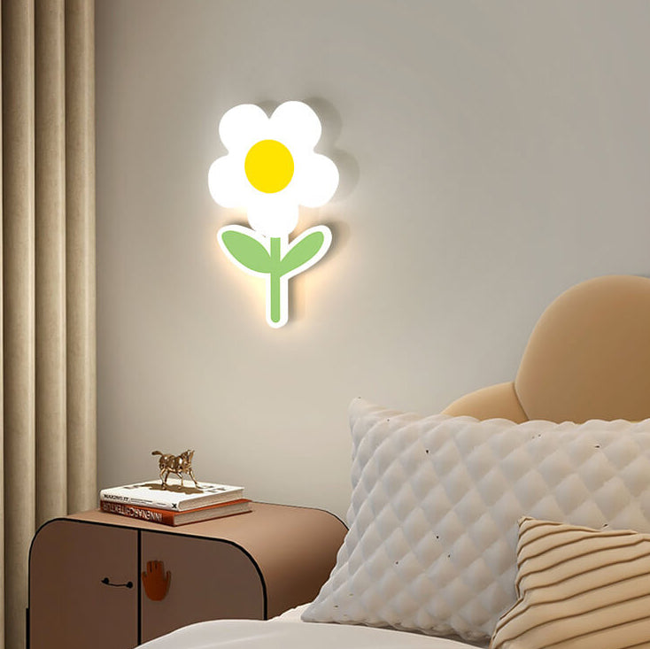 Minimalist Iron Sunflower Acrylic LED Wall Sconce Lamp