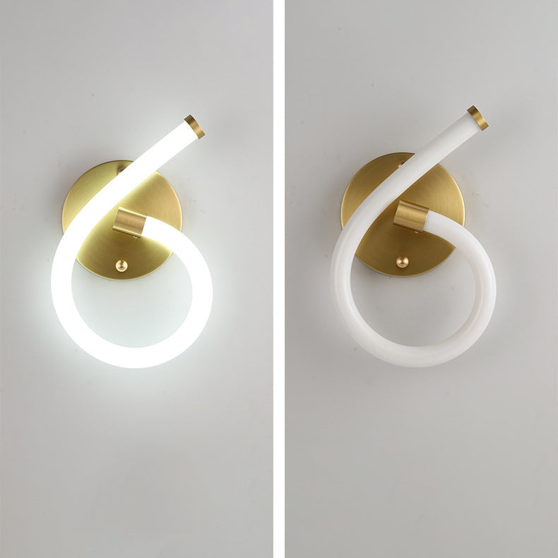 Brass Oval Figure Six Eight Letter LED Wall Sconce Lamp