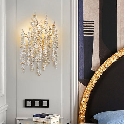 Light Luxury Tree Branch Crystal 3-Light Wall Sconce Lamp