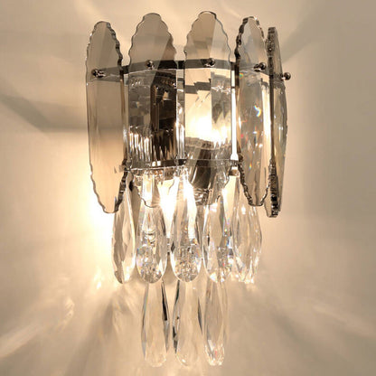 Luxury Crystal Multi-Layer Column 1-Light Wall Sconce Lamp