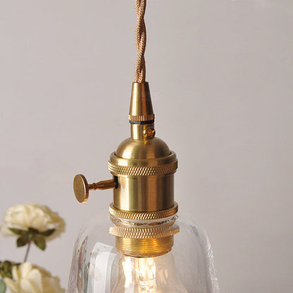 Brass Trumpet Glass Shade 1-Light Wall Sconce Lamp