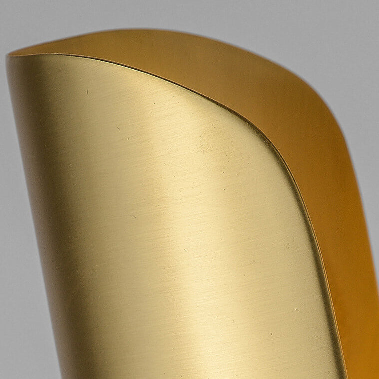 Light Luxury Rolled Edge Brass 2-Light Wall Sconce Lamp